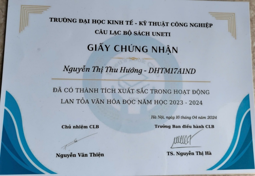 A certificate of appreciation Description automatically generated