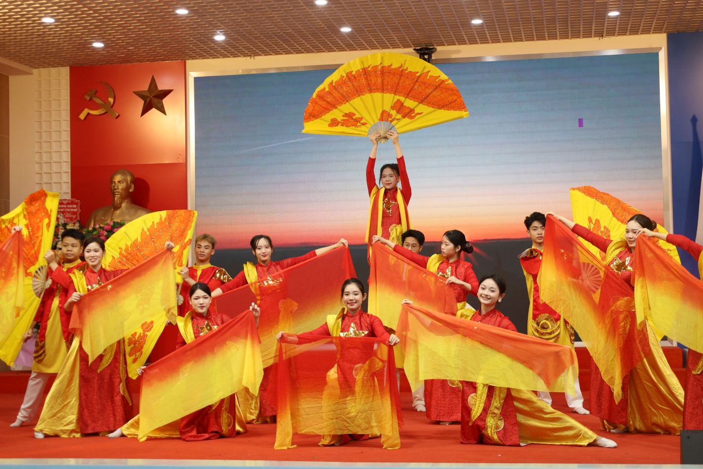 A group of people holding flags AI-generated content may be incorrect.