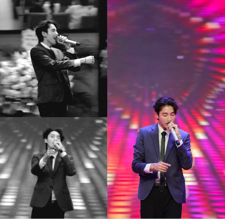 A collage of a person singing into a microphone

AI-generated content may be incorrect.